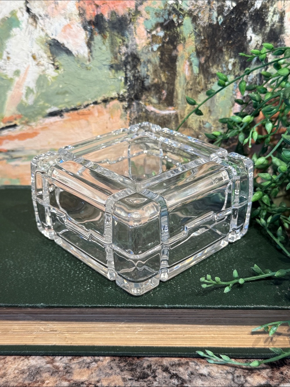 Clear Glass Decorative Storage Box - Glass Trinket Organizer